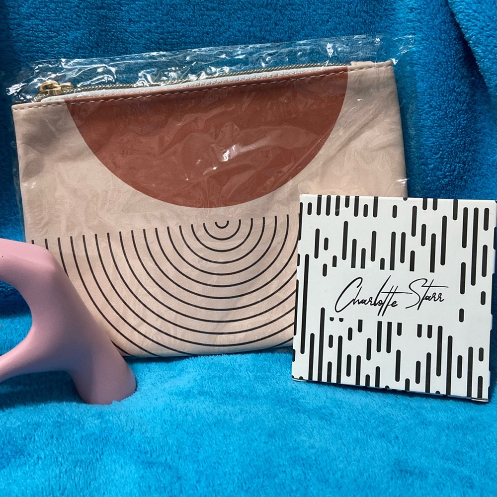 NIP - Sienna Mac small make-up bag and double mirror by Charlotte Starr - bundle